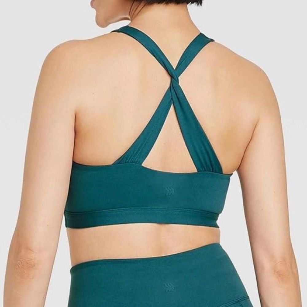 NWT All in Motion Teal Simplicity Twist Sports Bra Size Small
